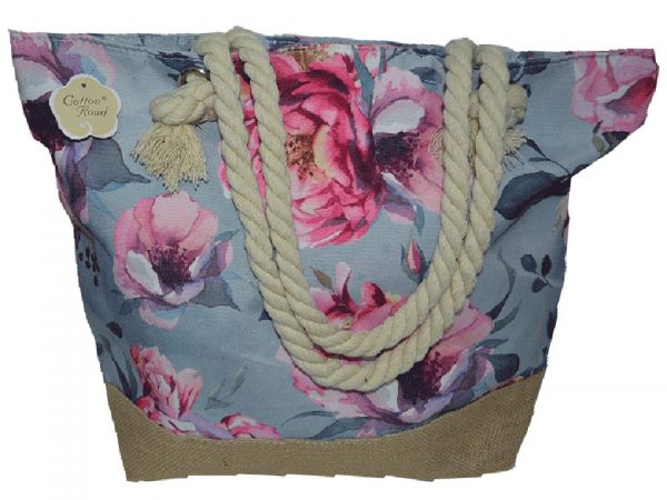 Cotton Road Beach Bags-JJ10772 pink blue